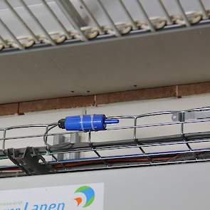 Ook boven de inpakker in het eierlokaal hangt een warmtevoeler.