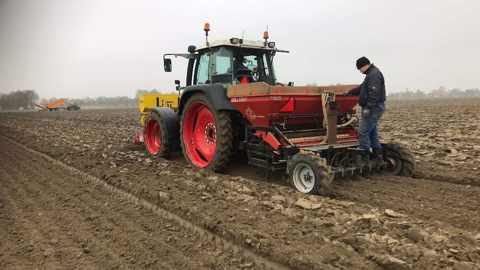Deze uien zijn geplant met een Delta uienplanter van Warrens.