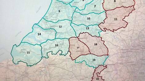 In de rode gebieden is de ophokplicht opgeheven.