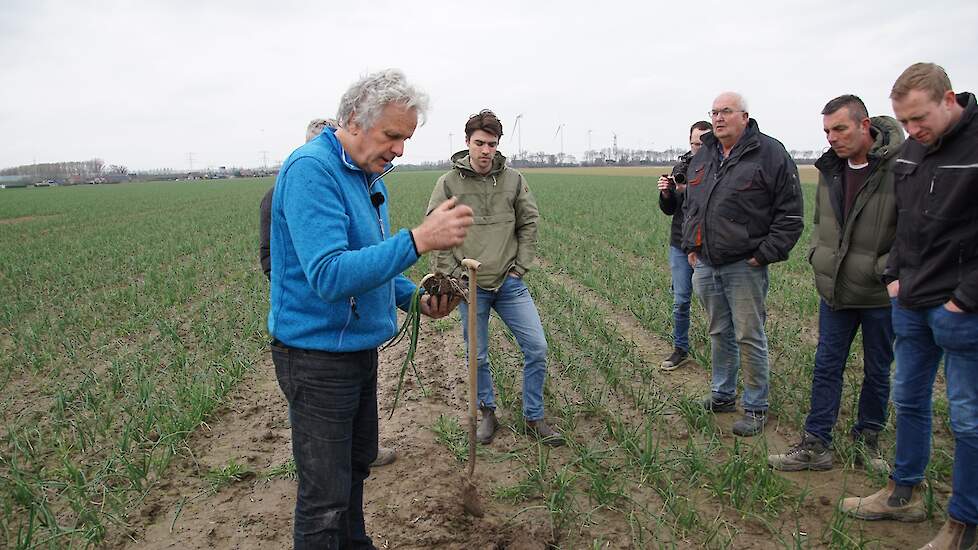 Leen Janmaat veldbezoek met telers in de winteruien