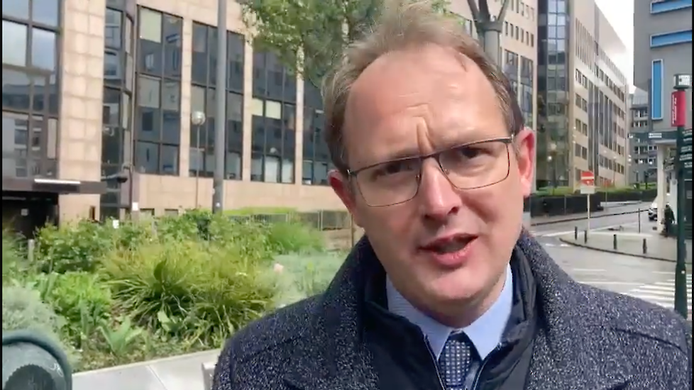 Bert-Jan Ruissen, tijdens het Agractie-protest in Brussel
