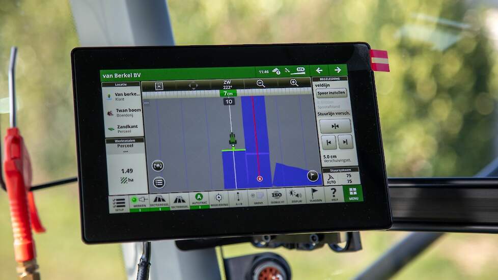 De zodebemester werkt met een GPS-systeem.