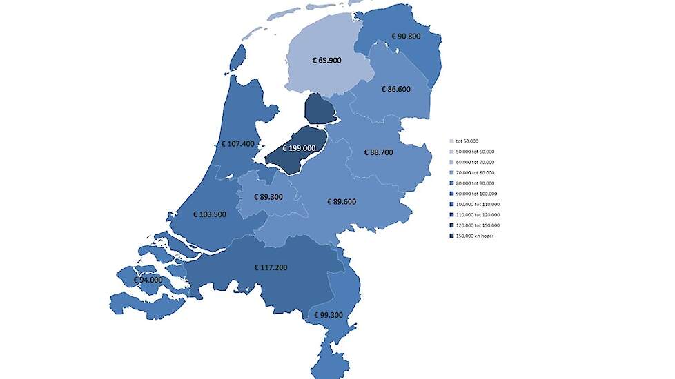 Agrarische grondprijs Limburg en Noord-Brabant gestegen, in Zeeland gedaald
